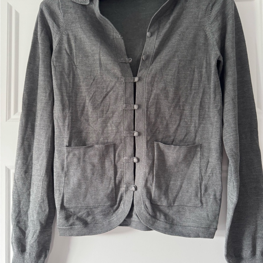 Emporio Armani Gray Women's Button-Up Jacket 100% Silk